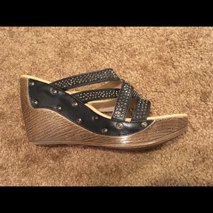 Studded wedge sandals